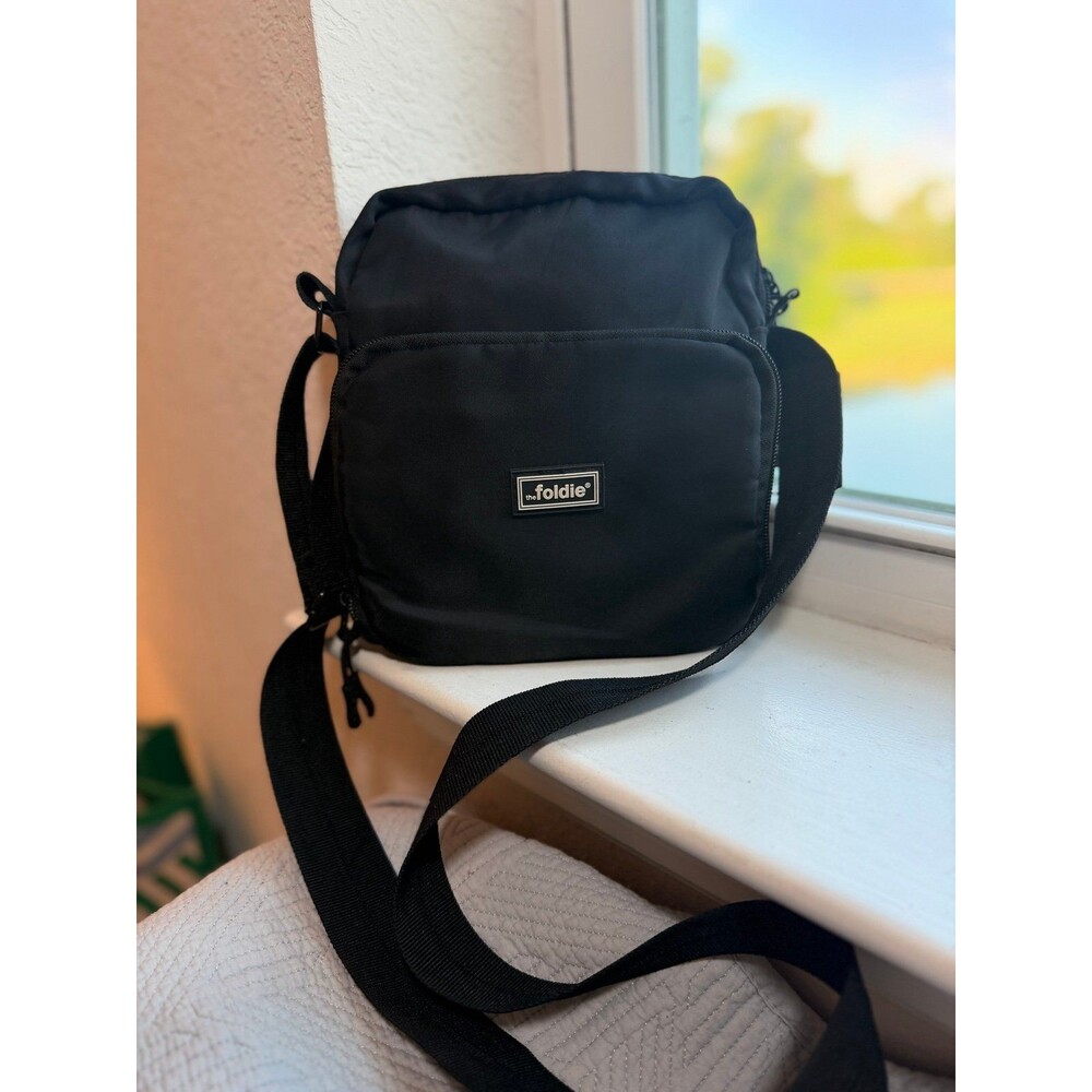 The Foldie Sling Crossbody Bag in Black